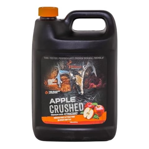 WILDGAME INNOVATION Apple Crushed Liquid Deer Attractant, 1 Gallon Time-Released Juiced Sweet & Salty Mineral Lick with Airborne Extreme Scent Dispersion Cover