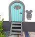 Puerta Ratoncito Pérez azul de madera,con escalera,buzón y certificado. Producto artesanal hecho...