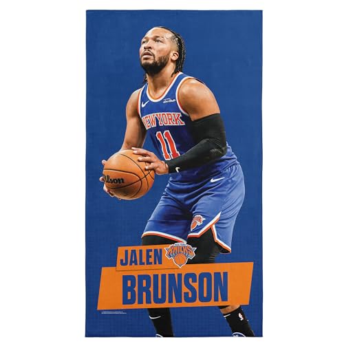 Northwest NBA New York Knicks Jalen Brunson Beach Towel, 30 x 60 in