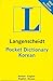 Langenscheidt's Pocket Dictionary Korean/English English/Korean