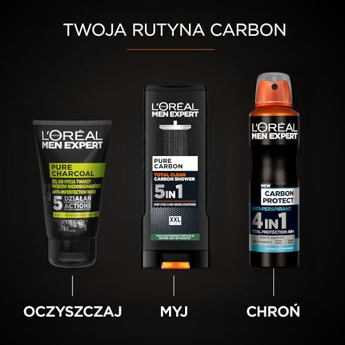 L'Oréal Paris Men Expert, Żel pod prysznic, Total Clean, 400 ml