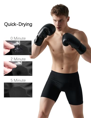 6 Pack Compression Shorts with Pocket Men Sports Workout Performance Athletic Running Underwear Shorts Spandex3