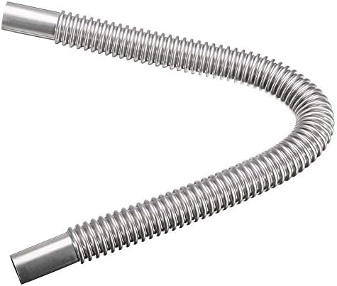 WSDF 60x2.5cm Stainless Steel Air Heater Tank Exhaust Pipe for Auto Car Truck Boat, Round Diesel Gas Vent Hose for Parking Air Heater(silver)