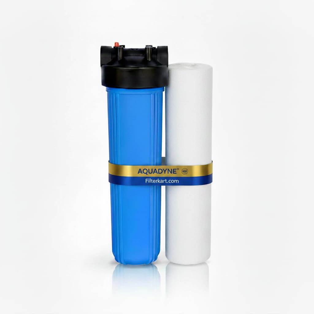Aquadyne ASP-20-HV1 Sediment Filter Assembly | 1 Micron Spun Cartridge | Water Tank Filter for Home | Mainline Installation for 1 HP/2 HP Motor (20 inch, 1 inch Inlet/Outlet, Blue, PP)-image-38