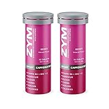 ZYM Sport Berry + Caffeine Electrolyte Effervescent Tablet, Natural Electrolyte Replacement Suppleme