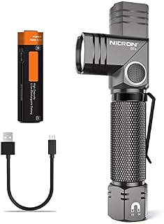 NICRON B74 Swivel Torch Super Bright Flashlight, 90 Degrees Rotatable-Head, 5 Modes, Magnetic, IP65 Waterproof, Pocket Size for Indoor, Hiking Walking, Upgraded Battery Included