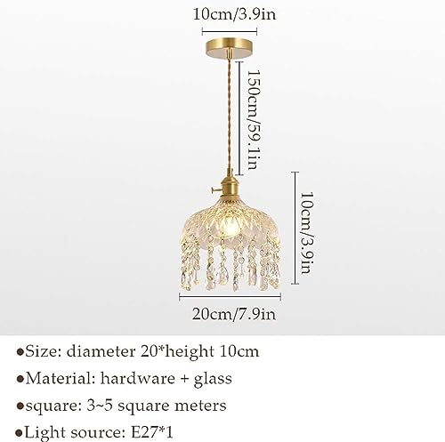 Lámpara colgante de cristal elegante con cable ajustable 3