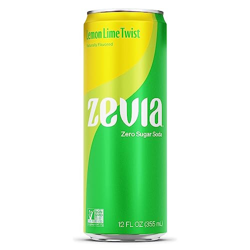 Zevia Zero Calorie Soda, Lemon Lime Twist, 12 Ounce Sleek Can #TOP13