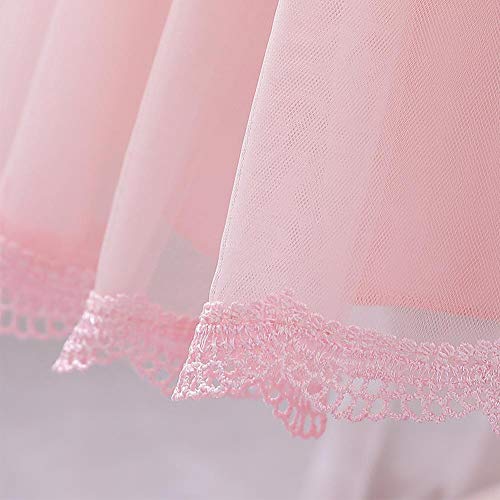 Baby Girls Tutu Dress Birthday Party Wedding Christmas Family Picture Dress Lace Princess Dress Flower Pink 6-12 Months #TOP5