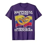 Ecuadorian Wedding Ecuador Marriage Married Flag T-Shirt