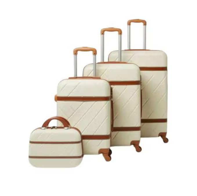 Durable Travel luggage Set, Beige, 4 Pieces