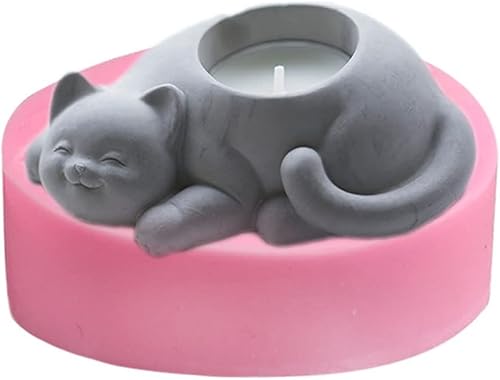 Moldes de silicona, moldes para macetas suculentas de cactus para gatos, moldes para hornear de silicona para magdalenas, moldes de gelatina de