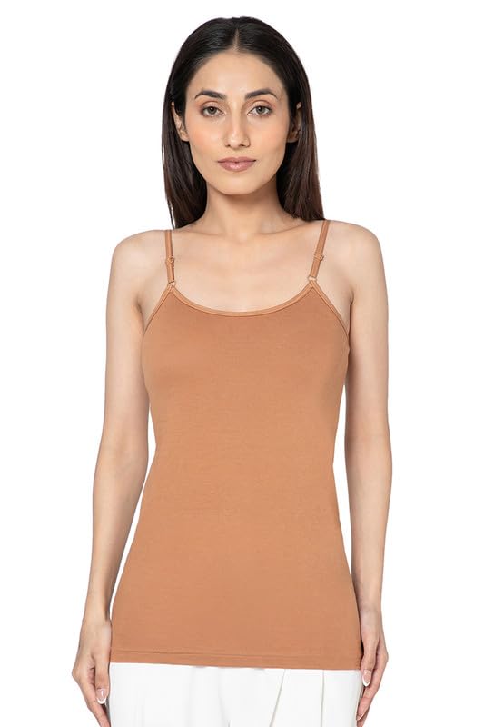 Image of Intimacy Cotton Camisole for Women with Adjustable Spaghetti Straps Comfortable Everyday Wear Camisole Slip for Women