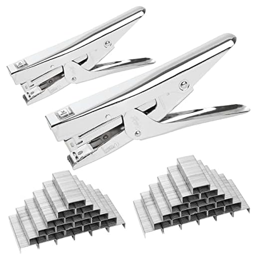 2 PCS Heavy Duty Stapler with 4000 Staples, Plier Stapler 25 Sheets Capacity Metal Desktop Staplers, Hand Held Save Effort Stapler Pliers