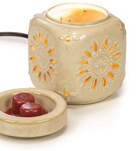 VP Home Wall Plug-in Wax Warmer - Ceramic Floral Sun Electric Fragrance Candle Warmer and Night Light - for Scented Wax, Essential Oils, Candle Wax Melt Warmer, Tarts - Scentsy Wax Melter and More - Thumbnail 5