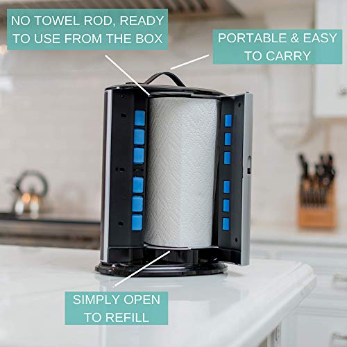 Innovia Automatic Paper Towel Holder & Dispenser, Counter-top Model, Kitchen Gadget Designed For Home and Office Use, Black