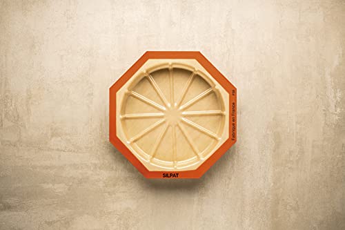 Silpat Round Cake Mold - 12 Portions, Tan & Orange, Size: 10 1/4" X 10 1/4" X 1" #TOP1