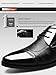 lilaBelle]Men's Fashion Leather Shoes - Spring, Comfortable Fit for Weddings and Business Meetings【Large Size】【Elegant】 Black