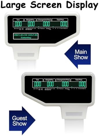 Commercial Digital Weighing Scale with Barcode Printing, High Accuracy Double-Sided LCD Display, Ideal for Supermarket Retail Warehouse Inventory Management