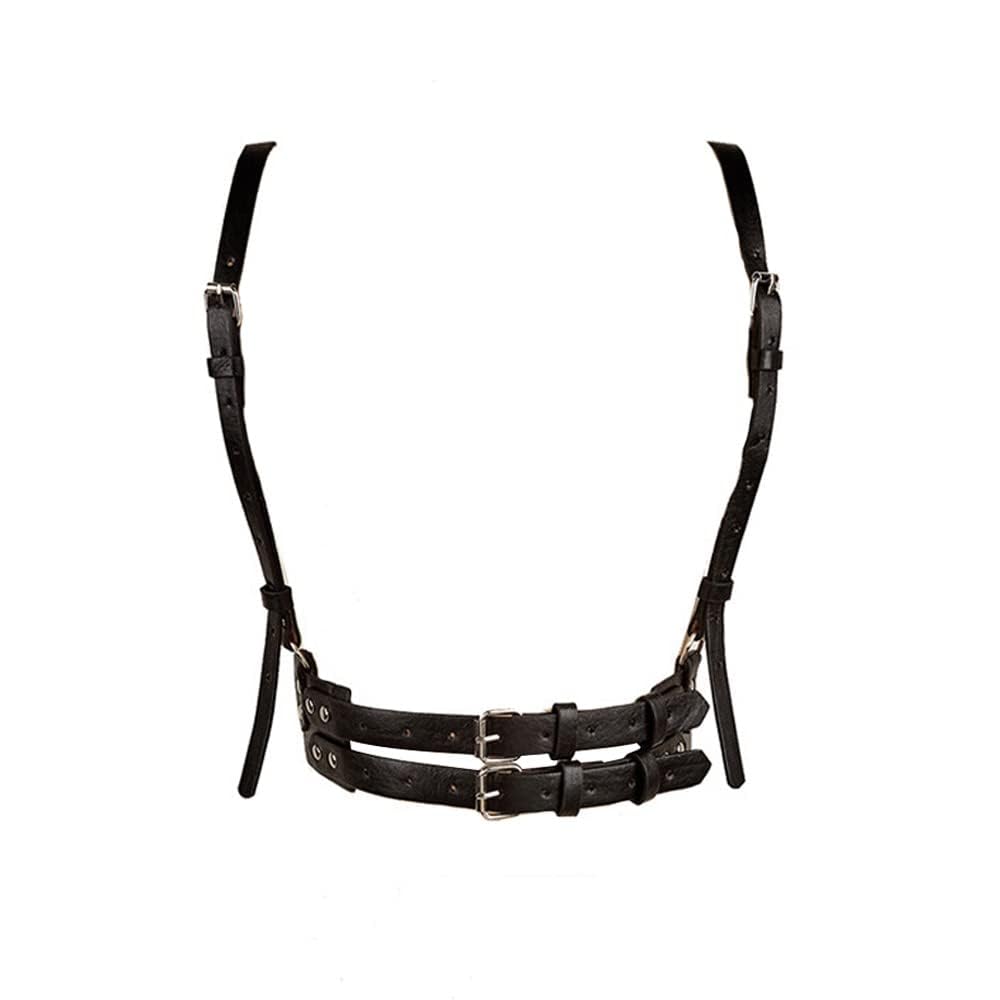 Tofbs Women's #6 Punk Waist Harness Belt Leather Body Chest Chain Black Goth Vest Belt Adjustable Body Jewelry For Girls Cosplay Party Rave Halloween Costume (#6)