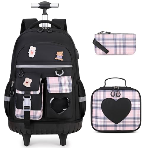 ACESAK Rolling Backpack for Girls