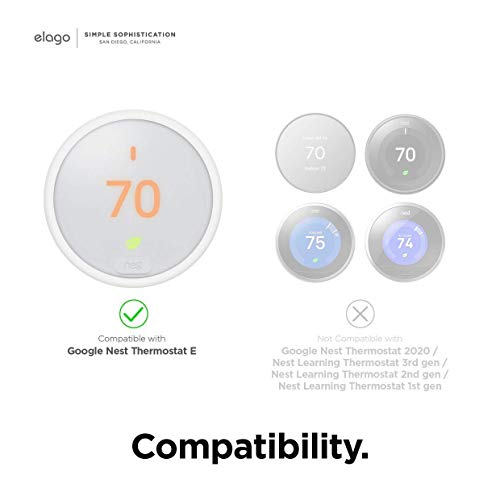 Elago Wall Plate Cover Designed For Google Nest Thermostat E Wall Plate (2017)(White) - Only Compatible With Nest Thermostat E, Hard Abs Material, Not Compatible With 2020 Models[Us Patent Registered] #TOP1