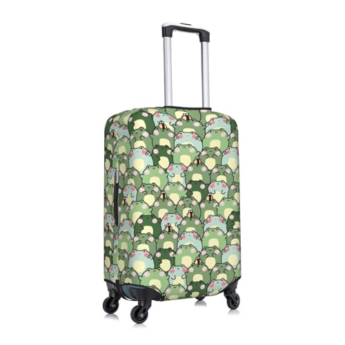Cute Chubby Frog Luggage Cover Anti Scratch Dirt Waterproof Elastic Travel Luggage Cover Protector Suitcase Cover for Suitcase Tsa Approved Fit 18-32 Inch Luggage2