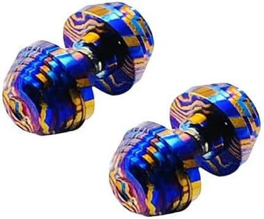 2pc Precision Titanium Damascus Thumb Studs for Demko AD20.5 – CNC Turned, 3.5mm Dia Hole, 3.2–3.8mm Blade Thickness Compatibility