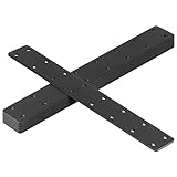 MOUNTAIN_ARK 6 Pack 14-3/4' Black Flat Mending Plate, Metal Steel Straight Joint Repair Connector Fixing Bracket, 1/8' Thick