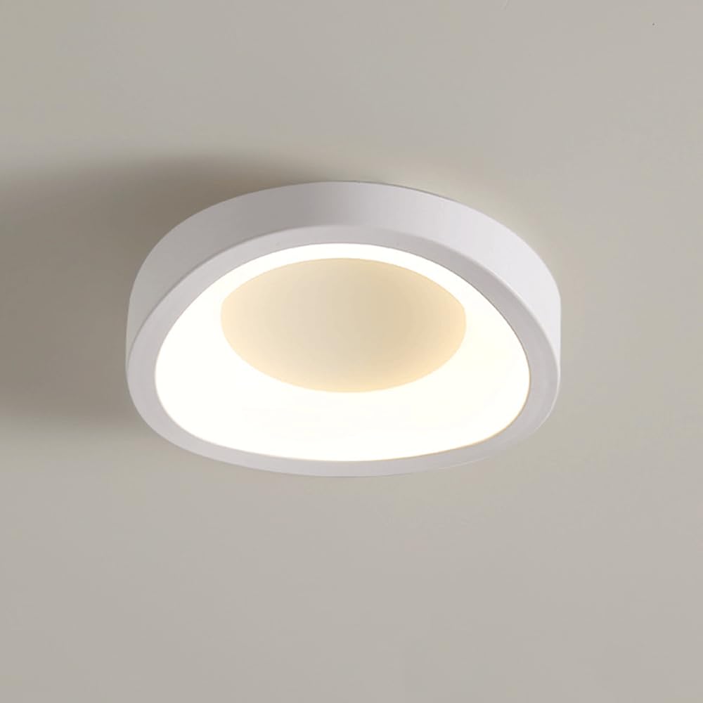 Elksdut Modern LED Ceiling Lights, Small Led Close To Ceiling Light Fixture, 12W Geometry Ceiling Lamp For Bedroom Hallway Aisle Corridor Light Lighting (Cool White, 6000K)