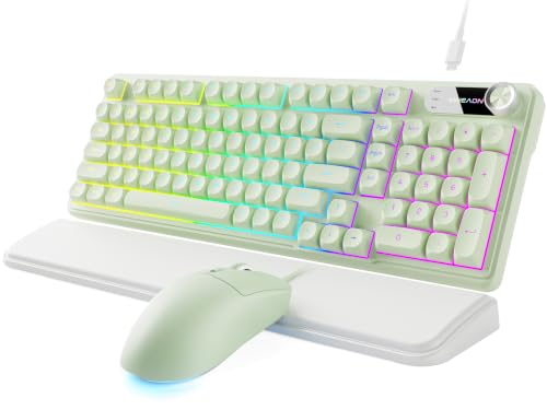 EWEADN Wired Keyboard and Mouse Combo with Detachable Wrist...