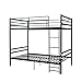 Bellemave Twin Over Twin Bunk Bed, Heavy Duty Metal Bunk Bed Frame with Ladder and Guardrailfor Kids, Adults, Can be Split into 2 beds, Black