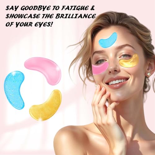 Image of Onespring Eye Masks (8 Pairs) - 24K Gold, Caffeine and Retinol Under Eye Patches, Gel Pads for Wrinkles, Puffiness & Dark Circles, Bachelorette Party Favors, Self Care, Birthday Gifts for Women