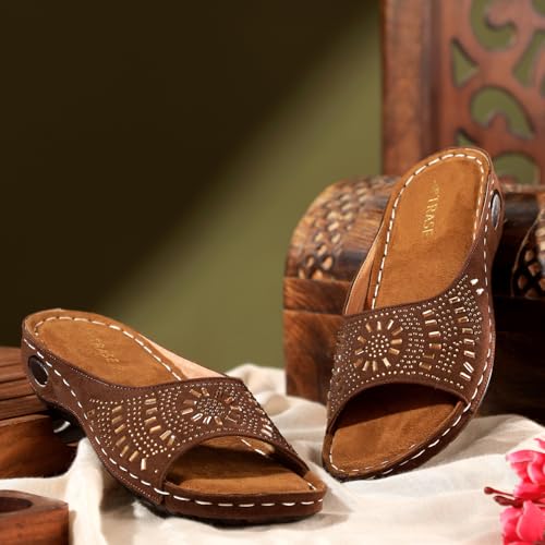 Image of TRASE Women Doctor Ortho Soft Fancy Slippers, Comfortable Sandals For Women, Lightweight Diabetic And Orthopedic Footwear, Ideal For Knee And Foot Pain Relief