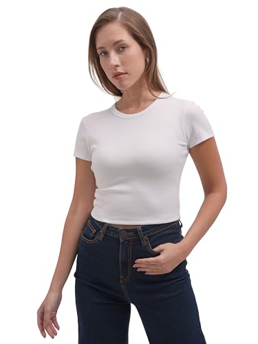 Image of Tokyo Talkies Women Pure Cotton Tops for Woman|Regular Fit Slim fit Crop Tops for Women Western|Top Tshirt for Women Stylish Western|Suitable for Casual and Workwear