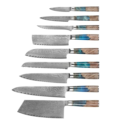 Set Cuchillos Cocina 9 Piezas Acero Damascus miniatura 7