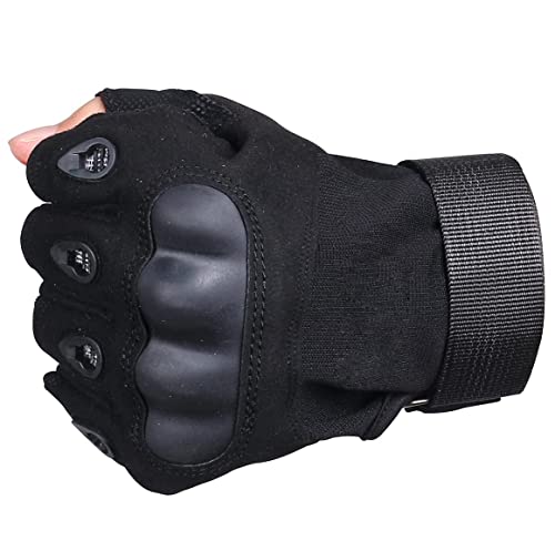 ZaySoo Black Cycling Gloves with Leather Knuckles - Image 4