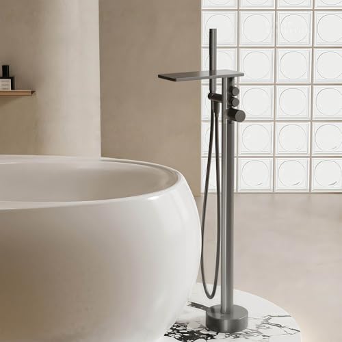 Robinet de bain autoportant cascade résolvant les problèmes d'espace avec douche à main intégrée