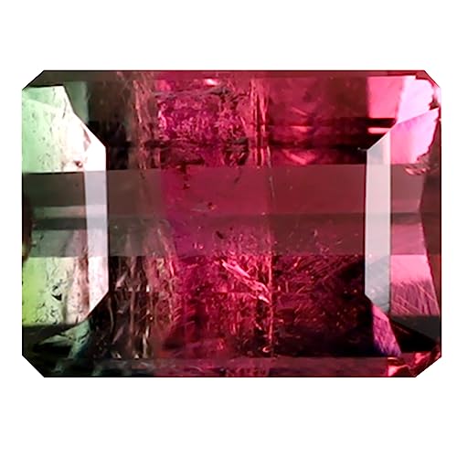 Tourmaline pastèque naturelle octogone pour création de bague de fiançailles unique