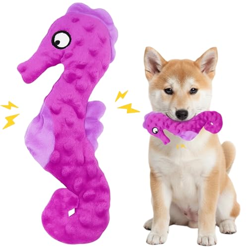 YTLSDHF Indestructible Dog Toys, 27×7×3 cm, Plush Dog Toy for Aggressive Chewers, No Stuffing Crinkle Dog Toy for Small Medium Large Dogs, Durable Purple Dog Plush Toys