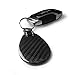 iPick Image for Honda Red Logo Civic Type R Real Black Carbon Fiber with Leather Strap Large Tear Drop Key Chain - Official Licensed