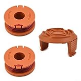 Gartenspule Ersatz für MacAllister MGPT18Li 18 V Akku-Trimmer, vorgewickelte 0,5 mm Schnur-Nachfüllung mit Abdeckkappe, schnelle Schnappbefestigung, kein Werkzeug erforderlich