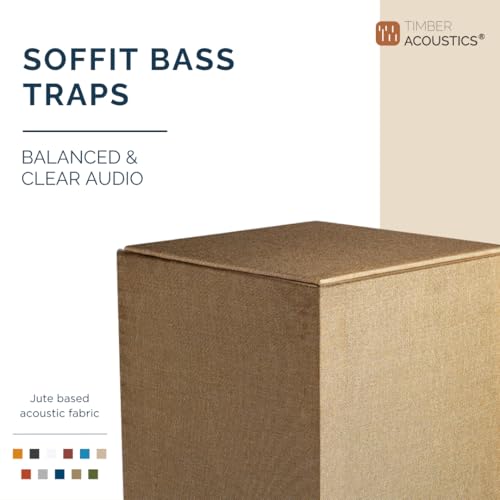 Image of Timber Acoustics Soffit Bass Traps | Premium Low-Frequency Absorption for Balanced & Clear Audio | Acoustic Room Treatment | Soundproof Corner Panels (Dark Beige, 4ft x 12in)
