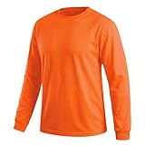 HYCOPROT Sicherheitshemd Sichtbarkeit Langärmelig Arbeits Warnschutz T-Shirt Sonnenschutz Arbeitshemden für Männer und Frauen (Orange, 3XL)