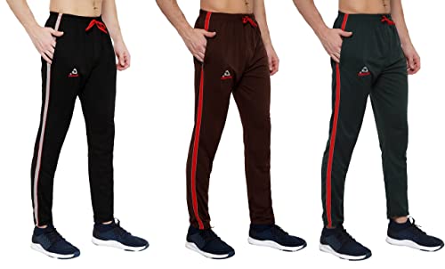 Image of GOLAZO Regular Fit Multicolor Cotton Track Pants for Men with Comfort and Style in Your Athelisure Wear