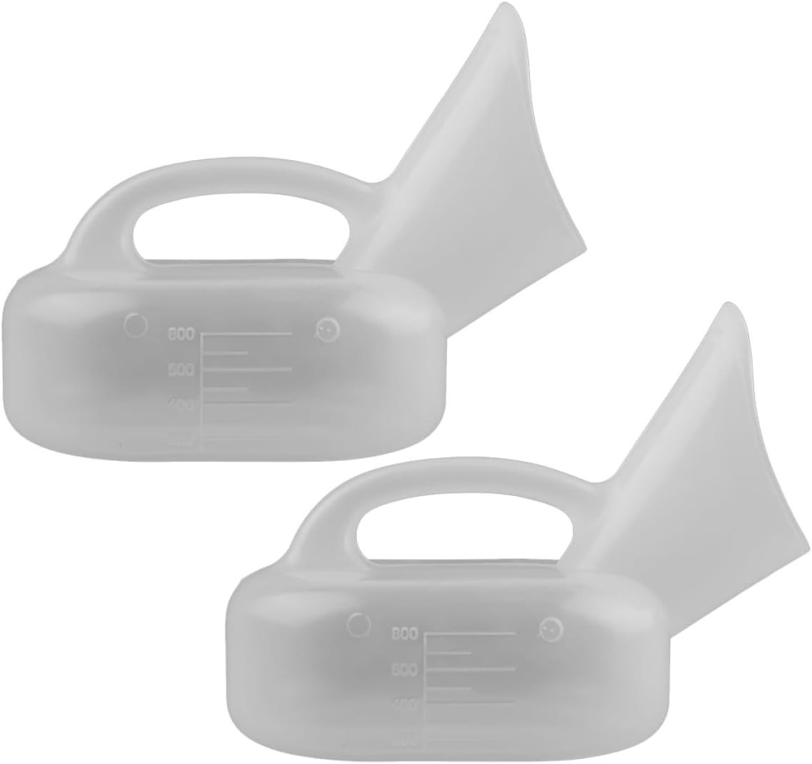 2 Pack 1000ml Female Urinal Plastic Chamber Pot for Travel Home