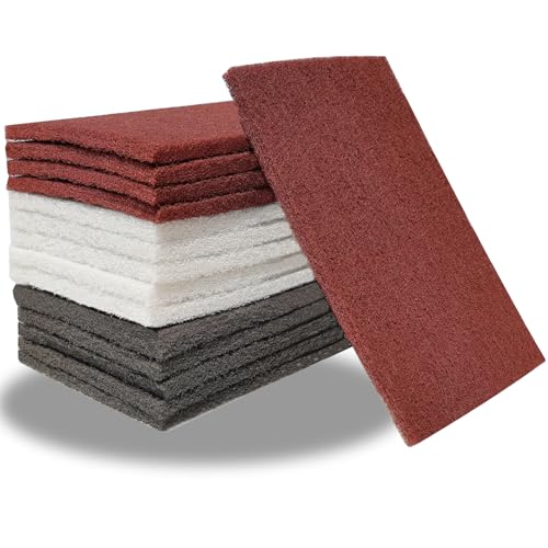 15 Pack 6" x 9" Hand Pads Set- Coarse Medium Fine Purpose Scuff Pads, Scuffing, Scouring, Sanding, Paint Primer Prep Adhesion Scratch - Surface Preparation Automotive Car Auto Body Woodworking