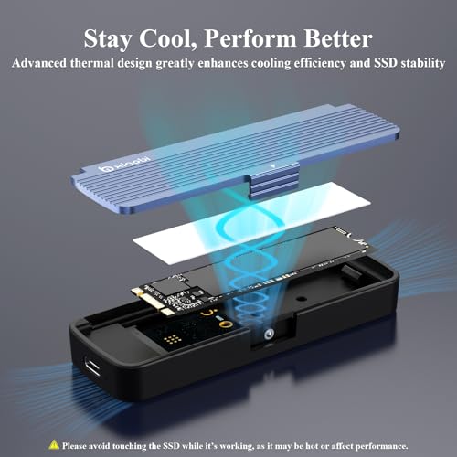Carcasa NVMe soporte USB 3.2 Gen 2 M.2 sin herramienta miniatura 5