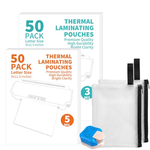 Binditek Laminating Sheets Bundle, 100 Pack Letter Size (50 x