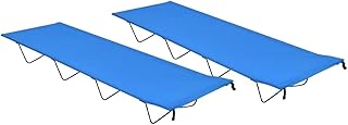 Bussandri Exclusive - Juego de 2 camas de camping (180 x 60 x 19 cm, tela Oxford y acero), color azul